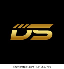 D S  initial logo gold color 