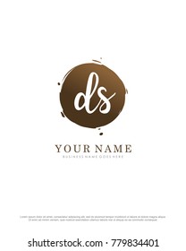 D & S initial splash logo template vector