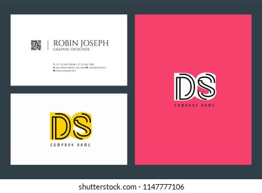 D & S Joint logo icon with business card vector template.