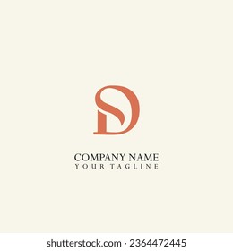 D S letter design logo logotype icon concept with classic elegant style look vector illustration.