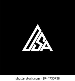 D S A letter logo creative design on black color background. DSA icon