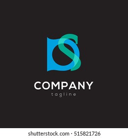 D & S Letter logo design vector element
