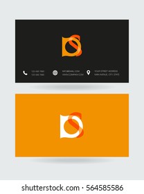 D & S Letter logo design vector element Business card