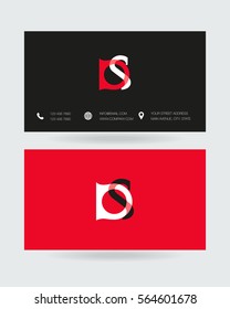 D & S  Letter logo design vector element with Business card
