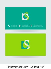 D & S  Letter logo design vector element with Business card
