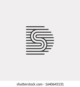 D & S monogram logo with stripes line accent.