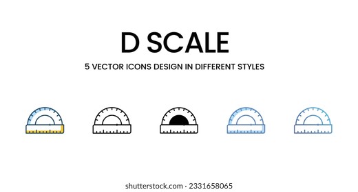 D Scale Icon Design in Five style with Editable Stroke. Line, Solid, Flat Line, Duo Tone Color, and Color Gradient Line. Suitable for Web Page, Mobile App, UI, UX and GUI design.