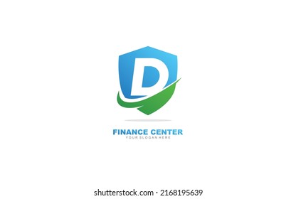 D Security logo design inspiration. Vector letter template design for brand.
