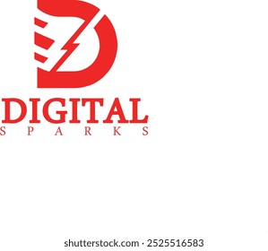 D shape digital logo for tech company