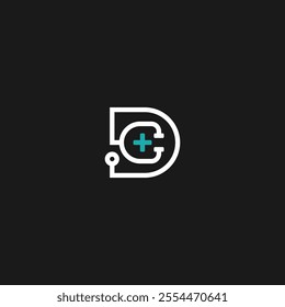 d shape sthetoscope doctor logo design