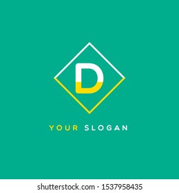 D shield logo semi bold letter design