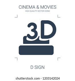 d sign icon. high quality filled d sign icon on white background. from cinema collection flat trendy vector d sign symbol. use for web and mobile