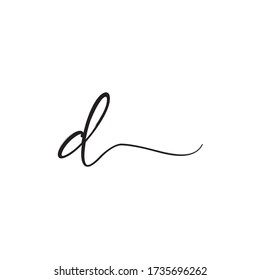 D signature letter logo design concept