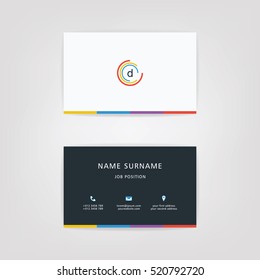 d Simple Id Card With Alphabet Logo or Icon For Your Business