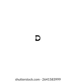d slash black letter vector logo company design