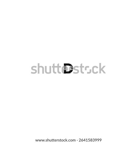 d slash black letter vector logo company design