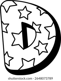 D star cute childish font