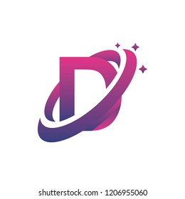 D swoosh blue logo