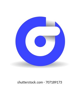 "d" Symbol Logo. Material Style.