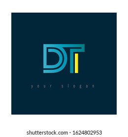 D & T, D T alphabet letters joint logo gradient abstract vector