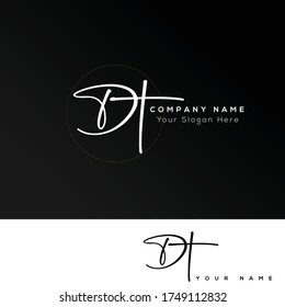 D T DT Initial Brief Handschrift und Signatur Logo.	
