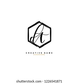 D T DT Initial logo template vector