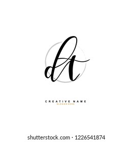 D T DT Initial logo template vector