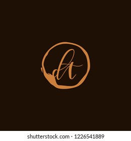 D T DT Initial logo template vector