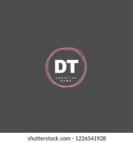 D T DT Initial logo template vector