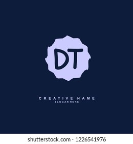 D T DT Initial logo template vector
