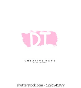D T DT Initial logo template vector