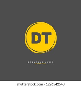 D T DT Initial logo template vector