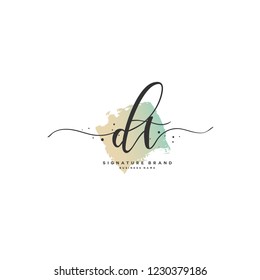 D T DT Initial logo template vector