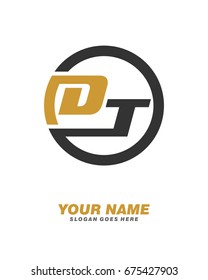 D T Initial Circle Logo Template Vector