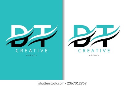 D T Letter Logo Design with Background and Creative company logo. Modern Lettering Fashion Design. Vector illustration