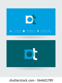 D & T  Letter logo design vector element with Business card