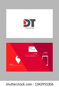 D & T letters Joint logo icon with business card vector template.
