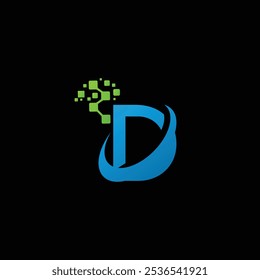 Plantilla de diseño de logotipo de D tech, logotipo de D tech, Vector de tecnología D