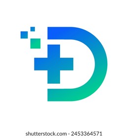  D tech logo vector design illustration