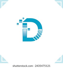 D Tech Pixel Logo-Vorlage