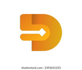 D tech and technology logo design vector template