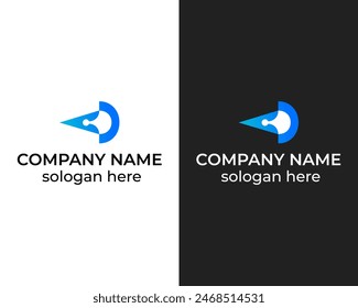 D technology and tech sign creative logo design
