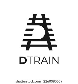 D Train logo design icon vector