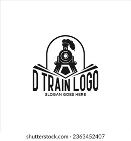 D Train logo vector retro