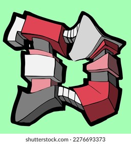 D typeface with robot style for posters and business purposes