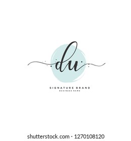 D U DU Initial letter handwriting and  signature logo.
