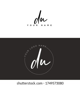  D U DU Initial letter handwriting and signature logo.