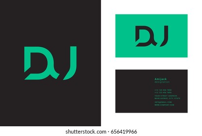 D U joint logo letter symbol with business card template