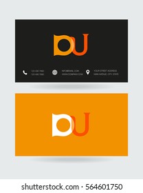 D & U Letter logo design vector element with Business card