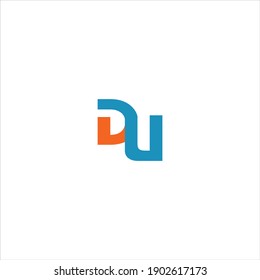 D U letter logo vector design on white color background. du icon